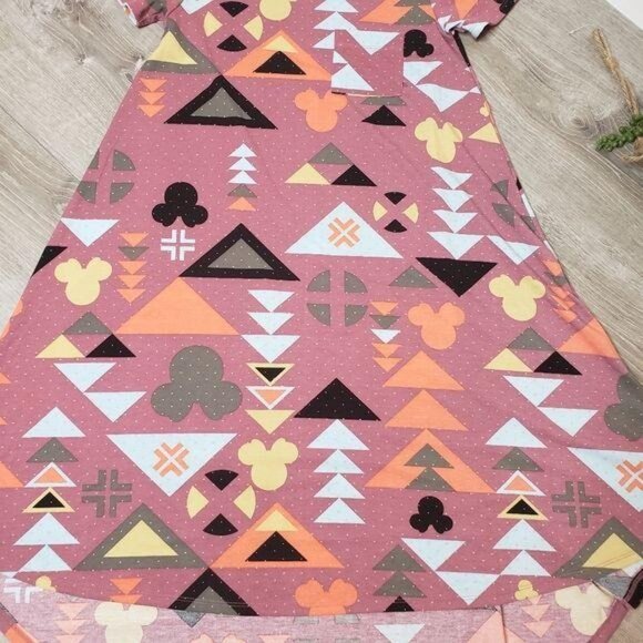 LuLaRoe Disney Collaboration XXS Carly Dress Multicolor Geometric Mickey Pattern - Picture 3 of 8